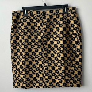 Ann Taylor Petites Cheetah Print Inspired Floral Skirt Size 12P
